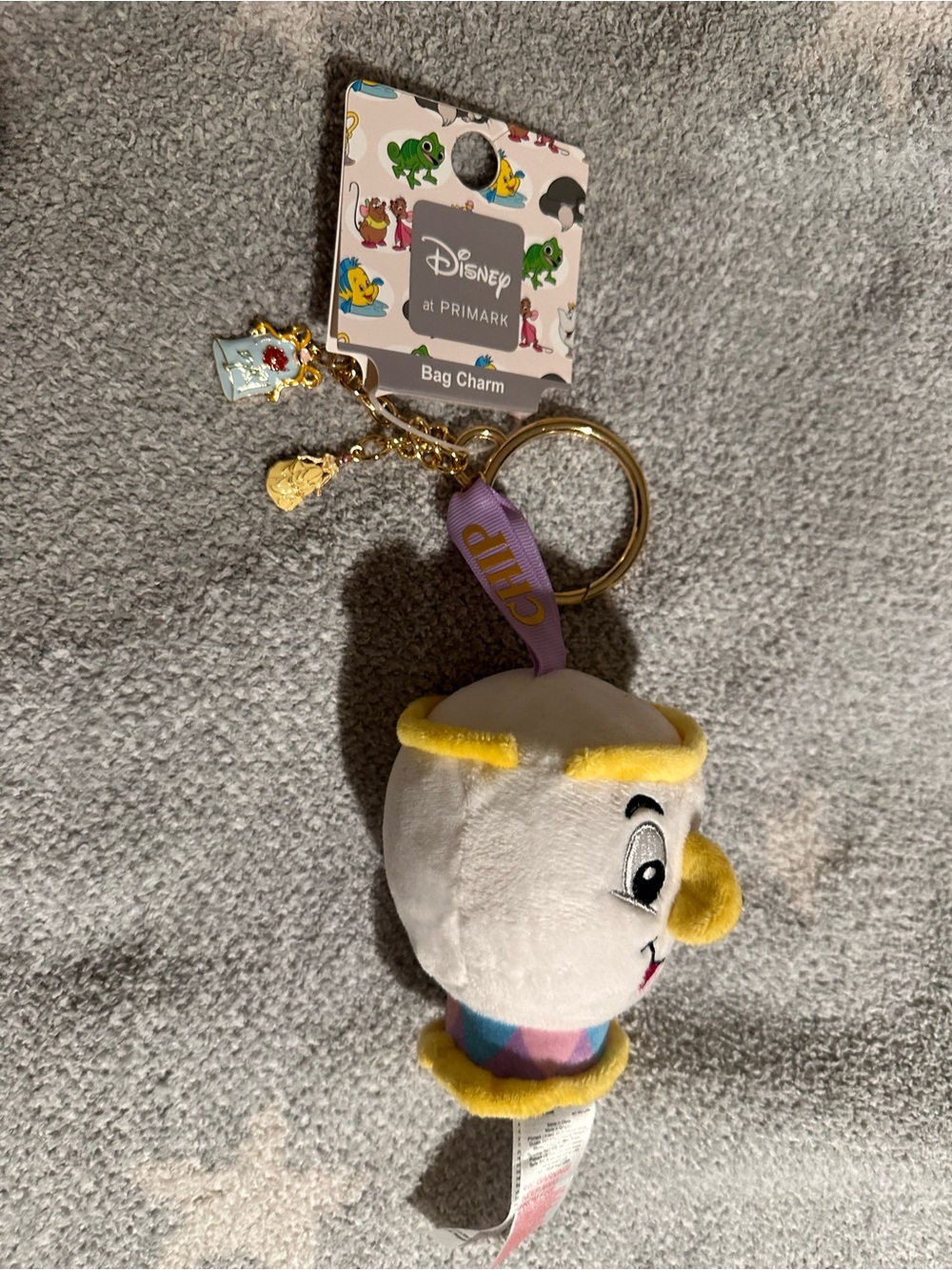 Disney x Primark Chip Plush Bag Charm Keyring - White and Yellow - Picture 4 of 8